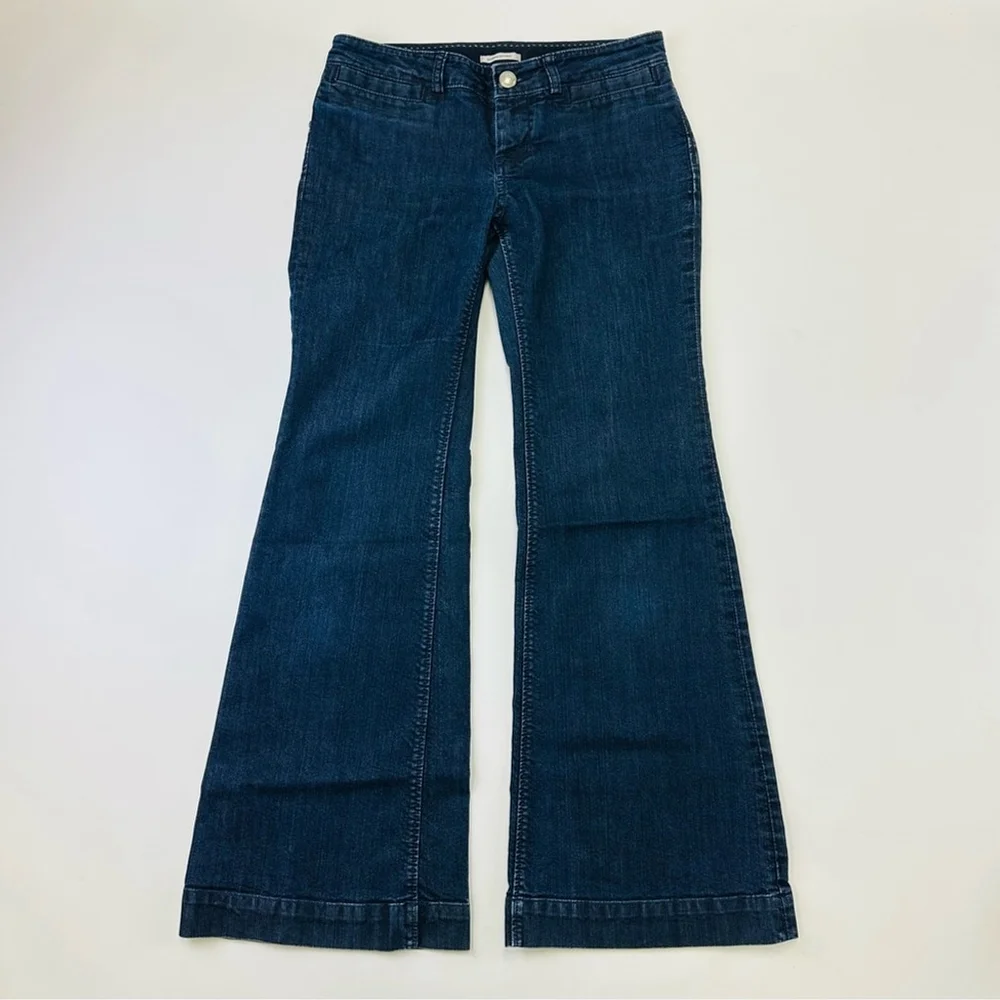 Banana Republic dark wash low rise flare jeans Size 6 wide leg